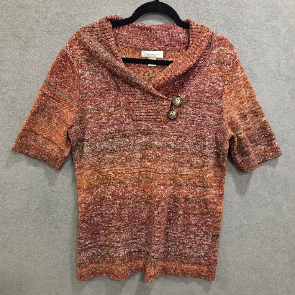 Christopher & Banks Sweater Women Size‎ XL Shawl Neck Short Sleeve Cozy Casual